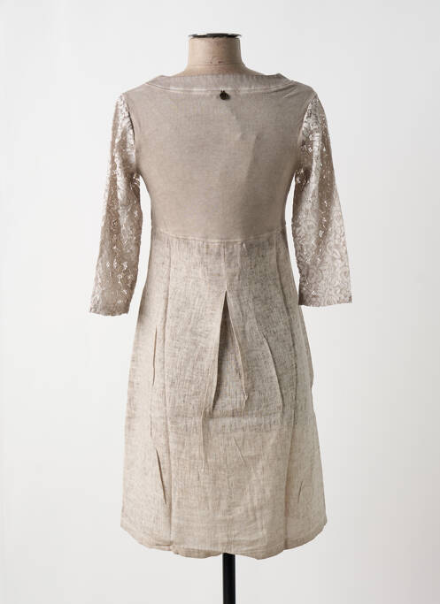 Robe mi-longue taupe MALOKA pour femme