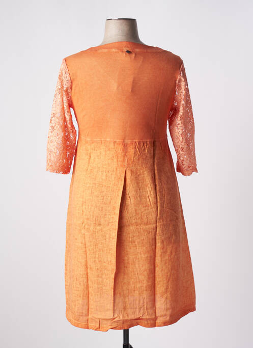 Robe mi-longue orange MALOKA pour femme