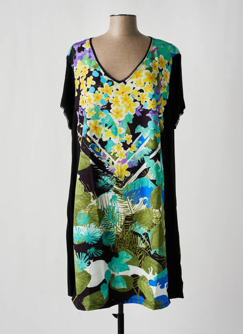Robe mi-longue noir MALOKA pour femme