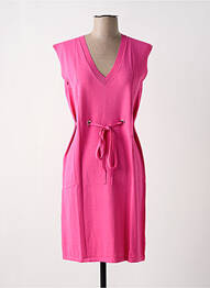 Robe mi-longue rose PAUL BRIAL femme
