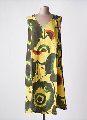Robe mi-longue jaune G!OZE pour femme