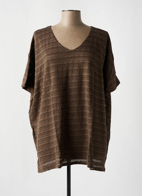 T-shirt taupe G!OZE pour femme