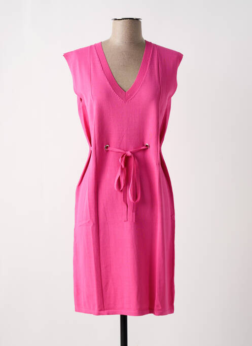 Robe mi-longue rose PAUL BRIAL pour femme