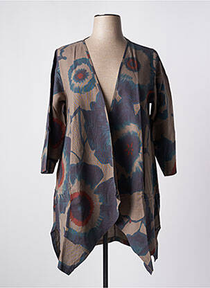 Gilet manches longues taupe G!OZE femme
