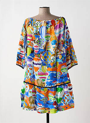 Robe mi-longue orange MALOKA femme