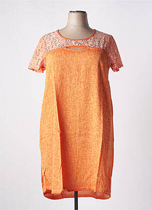 Robe courte orange MALOKA pour femme