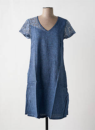 Robe mi-longue bleu MALOKA femme
