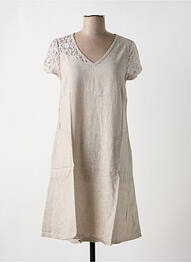 Robe mi-longue taupe MALOKA femme