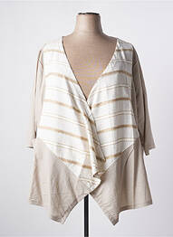 Gilet manches longues ecru G!OZE femme