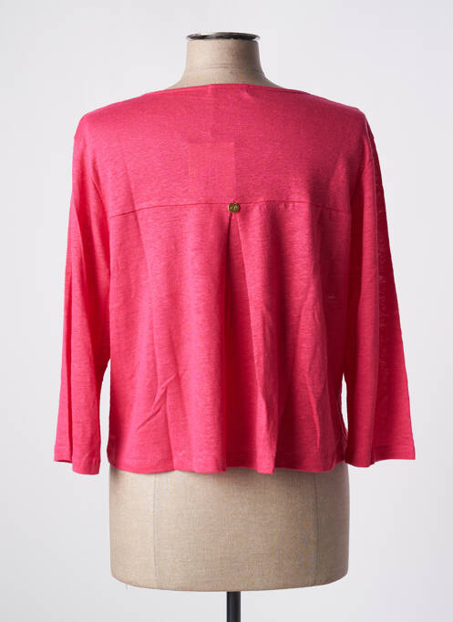 Gilet manches longues rose PAUL BRIAL pour femme