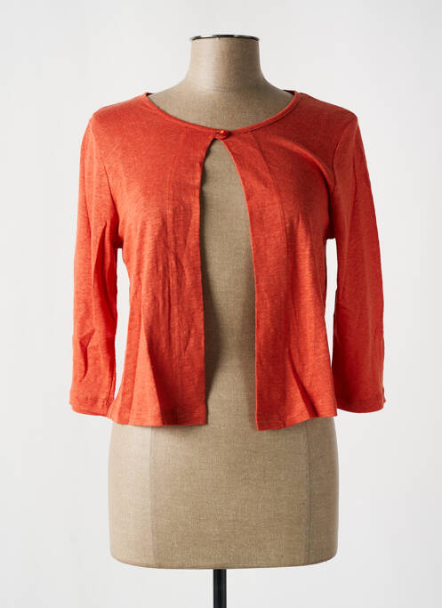 Gilet manches longues orange PAUL BRIAL pour femme