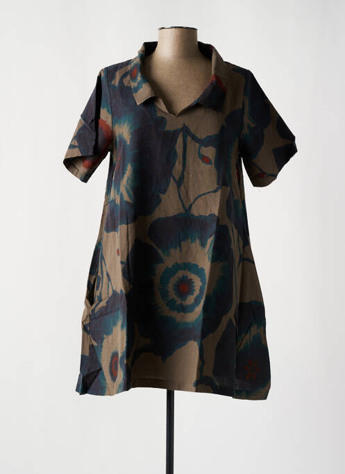 Robe mi-longue taupe G!OZE pour femme