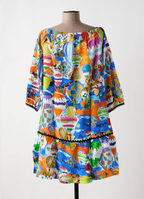 Robe mi-longue orange MALOKA pour femme