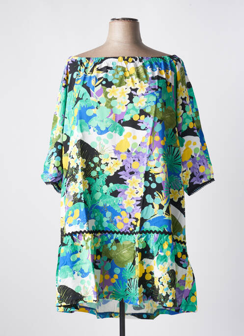 Robe mi-longue vert MALOKA pour femme