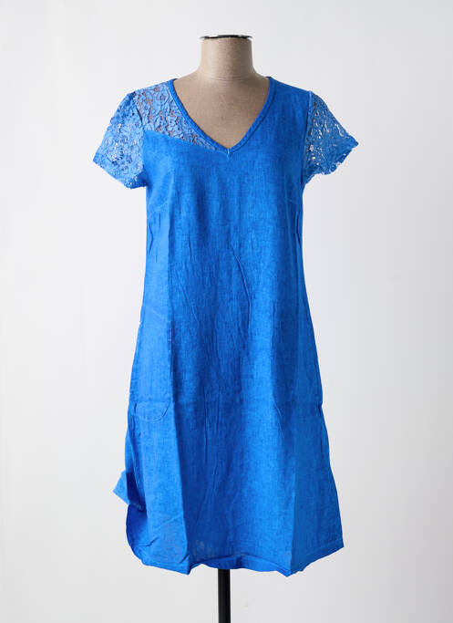 Robe mi-longue bleu MALOKA pour femme