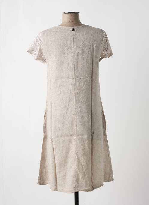 Robe mi-longue taupe MALOKA pour femme