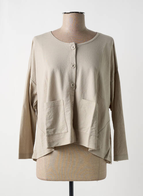 Gilet manches longues beige G!OZE pour femme