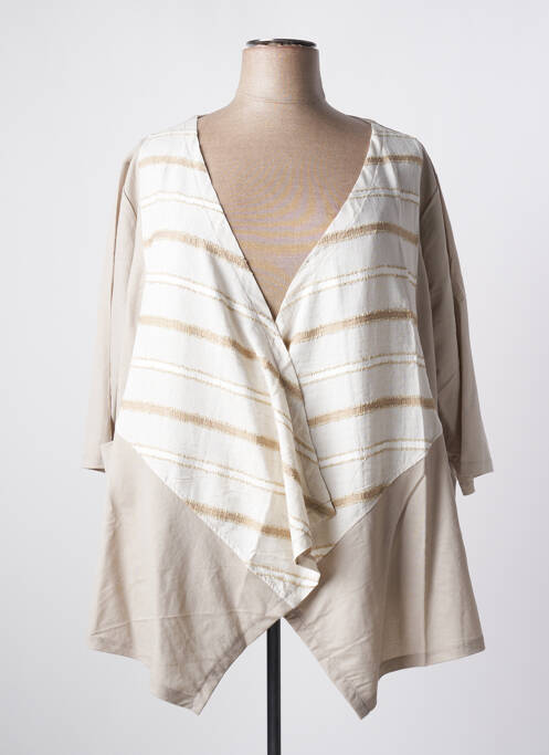 Gilet manches longues ecru G!OZE pour femme