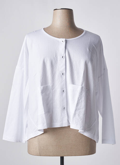 Gilet manches longues blanc G!OZE pour femme