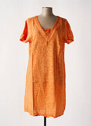 Robe mi-longue orange MALOKA femme