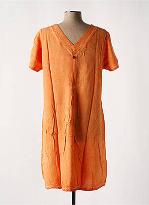 Robe mi-longue orange MALOKA femme