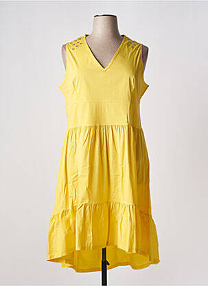 Robe mi-longue jaune MALOKA femme