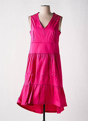 Robe mi-longue rose MALOKA femme