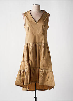 Robe mi-longue marron MALOKA femme