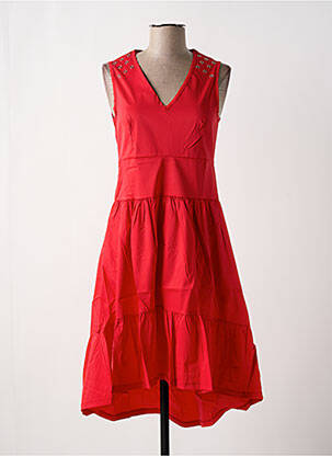 Robe mi-longue rouge MALOKA femme