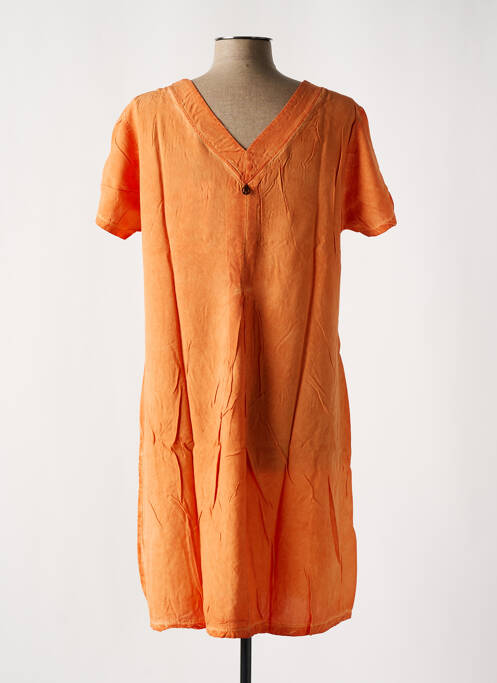 Robe mi-longue orange MALOKA pour femme