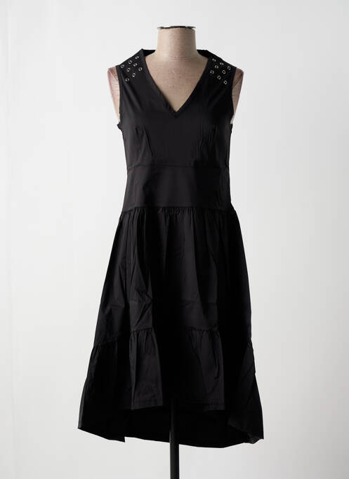 Robe mi-longue noir MALOKA pour femme