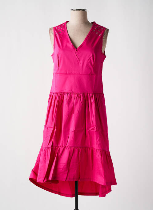 Robe mi-longue rose MALOKA pour femme