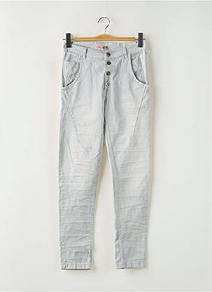 Pantalon slim gris CULT COUPLE pour femme