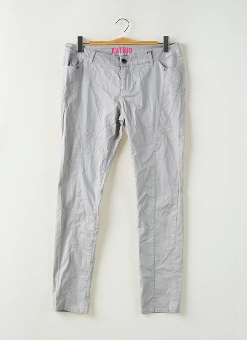 Pantalon slim gris AB STUDIO pour femme