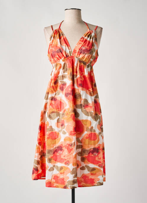 Robe mi-longue orange VERO MODA pour femme