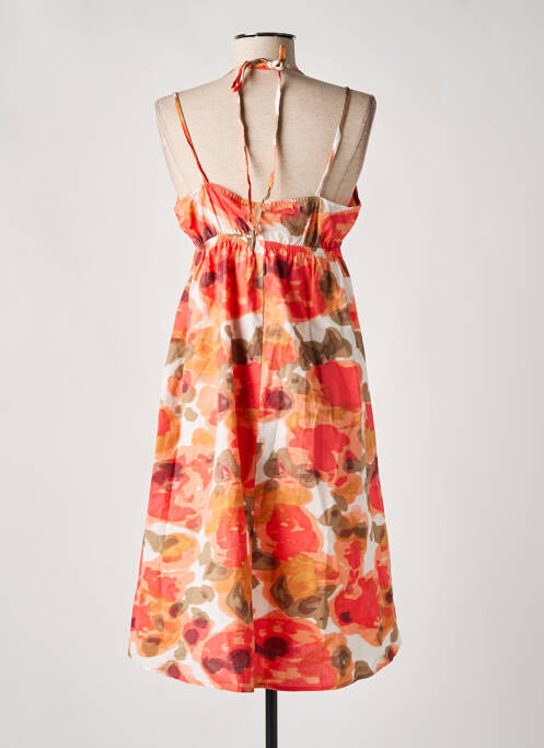 Robe mi-longue orange VERO MODA pour femme