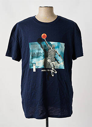 T-shirt bleu JACK & JONES pour homme