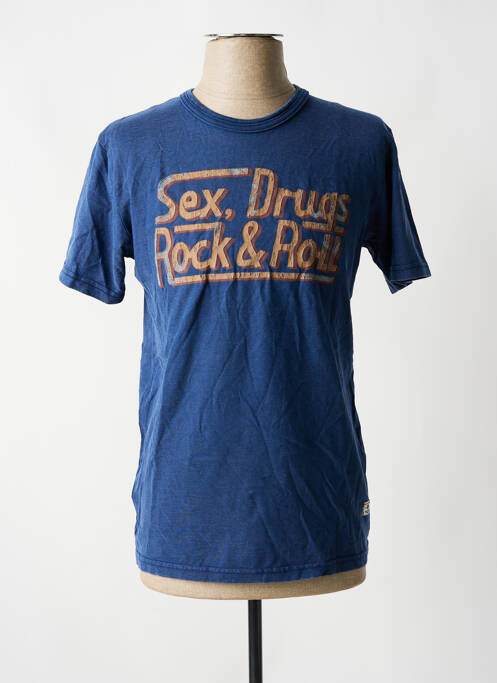 T-shirt bleu JACK & JONES pour homme