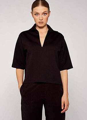 Polo noir YUGEN femme