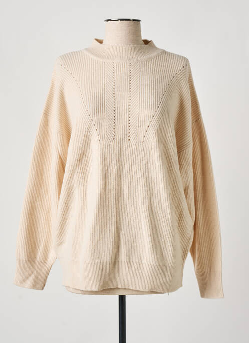 Pull col roulé beige MANGO pour femme