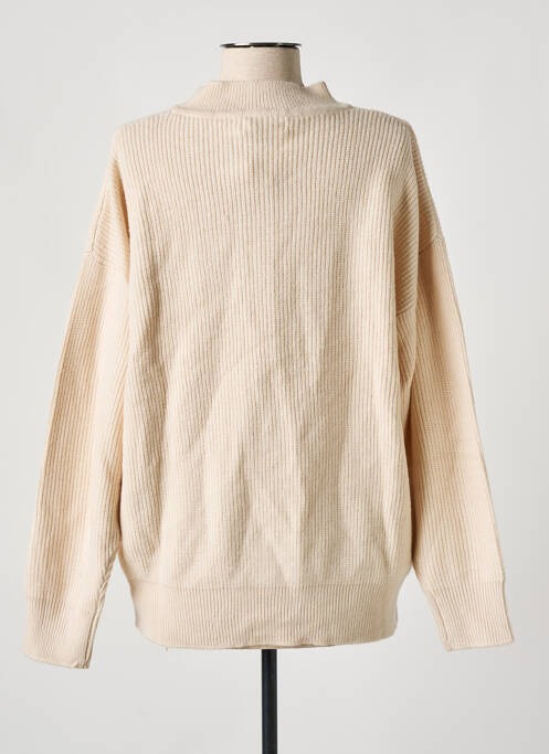 Pull col roulé beige MANGO pour femme