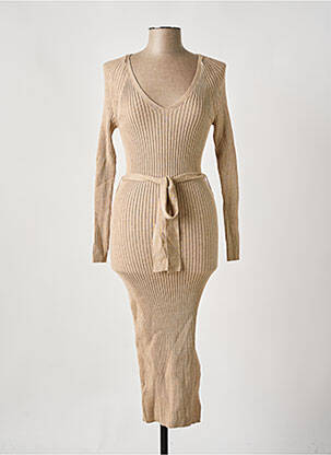 Robe longue beige MANGO femme