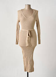 Robe longue beige MANGO femme