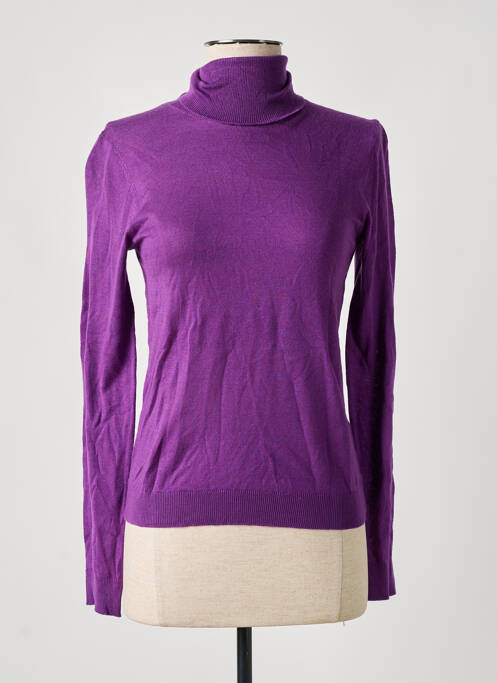 Pull col roulé violet MANGO pour femme