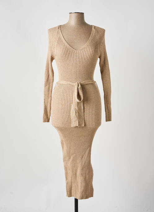 Robe longue beige MANGO pour femme