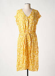 Robe mi-longue jaune STREET ONE femme