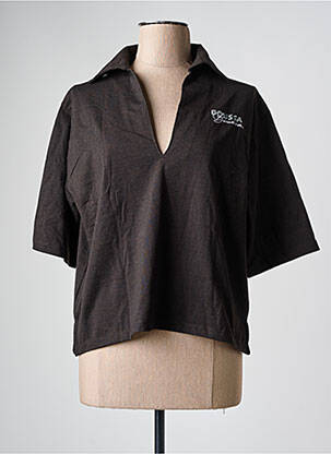 Polo noir TOURIST LEMC femme