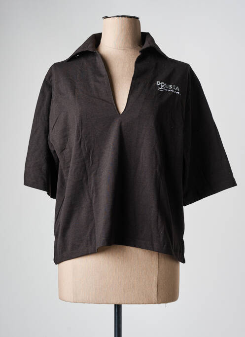 Polo noir TOURIST LEMC pour femme