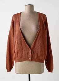 Gilet manches longues orange BELLITA femme
