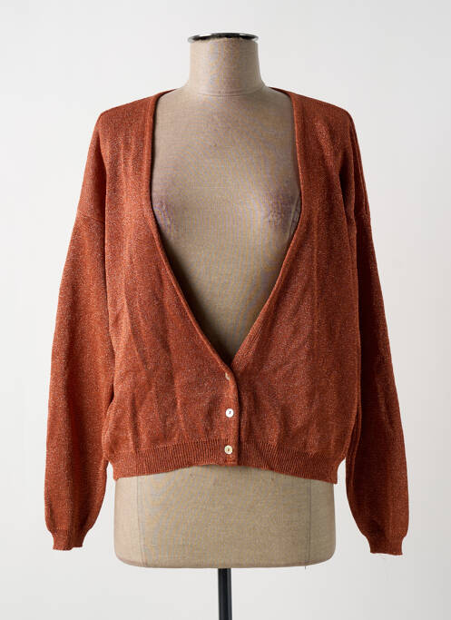 Gilet manches longues orange BELLITA pour femme